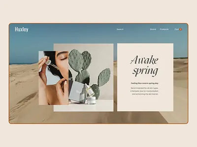 Huxley home page design adobe xd after effects animation beauty cosmetic design interaction motion skin care typography ui website
