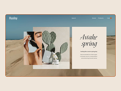 Huxley home page design adobe xd after effects animation beauty cosmetic design interaction motion skin care typography ui website