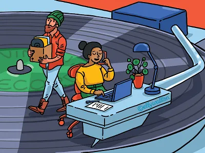 Editorial Illustration: How to set up a record label business editorial editorial illustration illustration magazine illustration people