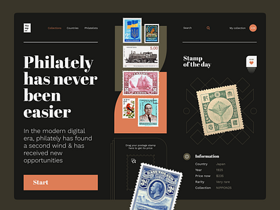 Stamper - Philatelic Shot branding design landing trend ui uiux ux web