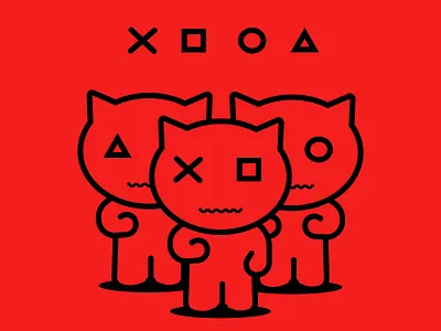 The ❌⏹️⭕🔼 Dolls animation design graphic design illustration logo vector