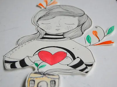 Home design face illustration mixmedia