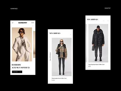 Burberry fashion website concept design ecommerce fashion inspiration redesign store ui design web design website