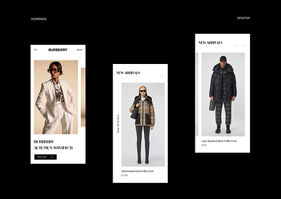 Burberry fashion website concept design ecommerce fashion inspiration redesign store ui design web design website