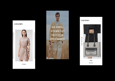 Burberry Fashion Website branding design fashion store ui ui design uiux web design website website design