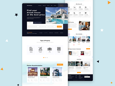 Real Estate Website Design design landing page minimal real estate landing page ui ux website design