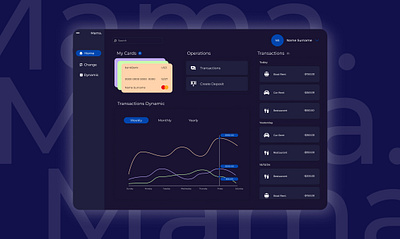 Mama. app dashboard design ui ux webside