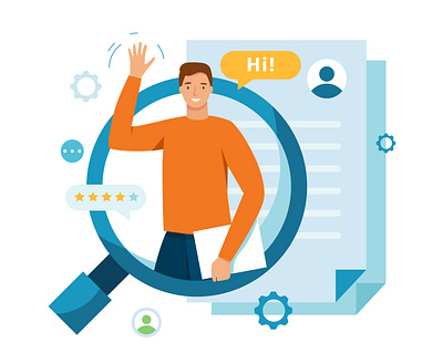 Recruitment process business candidate design hiring illustration recruitment worker