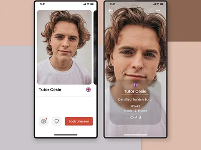Tutors Profile Page app creative design designer detail page figma ios mobile mobile app profile page ui ux website