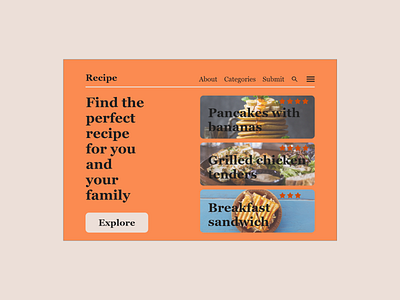 Recipe web cooking ui ui design uiux user interface webdesign