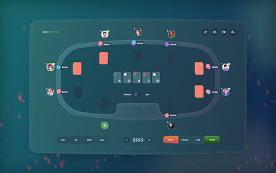 Poker interface UI design game nft poker ui