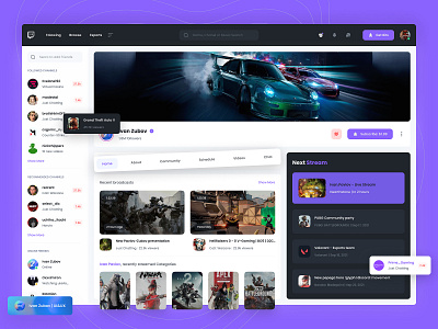 Twitch Redesign Concept clean concept gaming minimal redesign stream twitch ui uiux ux video zubov