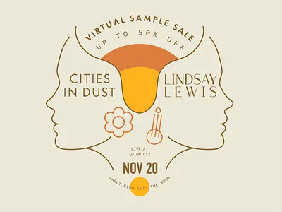 Cities In Dust + Lindsay Lewis | Jewelry Sample Sale Promo adobe illustrator branding design illustration illustrator logo typography vector