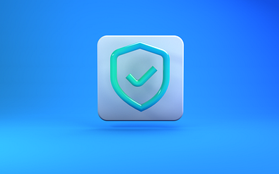 Shield 3D line icon app app icon blue graphic design shield shield icon trendy