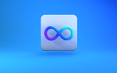 Infinity 3D line Icon app icon application graphic design infinity infinity icon reflective trendy