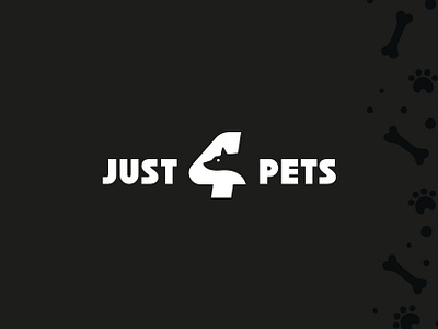 Just 4 Pets | Grooming & Goodies 4 bird bone branding cat design dog fish four logo logo design logodesign logos logotype minimal negative negative space pet shop pets