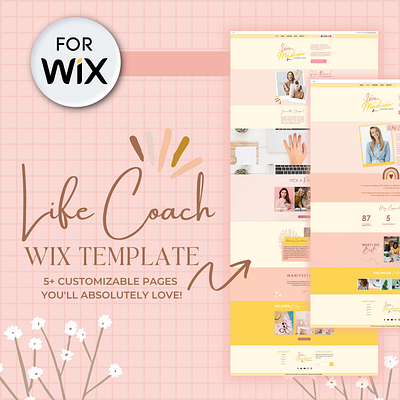 Social Media Coach Website Template for Wix design life coach social media social media coach template ui web design website template website theme wix wix template wix website for coaches