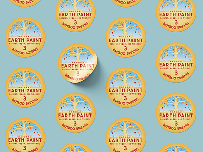 Natural Earth Paint Brush Label Design art label art packaging art supply brush label brushes design design intern design internship graphic design intern intern work internship work label label design label packaging packaging packaging intern round sticker sticker sticker design