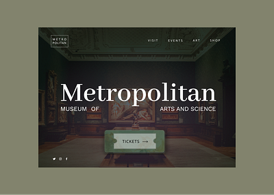 Museum landing page art asli branding classic classical design designer graphic design green landing landing page motion graphics museum ui vintage web web designn webdesgin