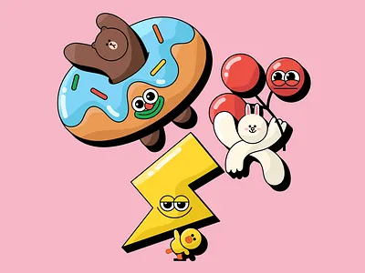 LINE Friends character cute faces fun illustration line friends