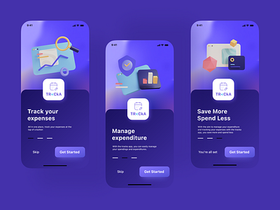 Tracka App 3d animation app branding graphic design logo mobile app money tracker app motion graphics tracker tracking app ui ux