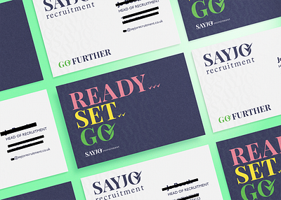 Sayjo Recruitment - Ready. Set. Go. Concept branding jobs logo recruitment tick