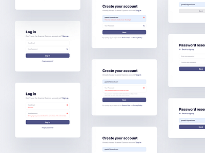 Variable сomponents for authorization design errors figma login notifications sign up ui variable components