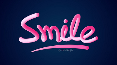 Smile Typography Design Cute Pink Smile Text Effect custom graphic design custom t shirts custom typography graphic design graphic designer graphic designing graphicdesign text design typography