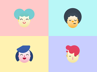 Geometric avatars avatar colorful design flat graphic design illustration kids minimal vector