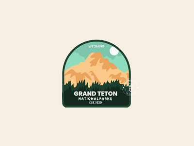 Grand Teton National Park 3d animation badge branding design flat graphic design illustration line art logo motion graphics mountain retro sea summer ui vector