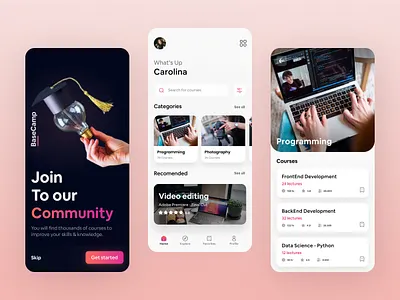 BaseCamp UI design adobe xd app design appdesign course courses dailyui design figma interface interfaces learning platform ui uidesign uidesigner uidesigns uitrends uiux userexperience ux