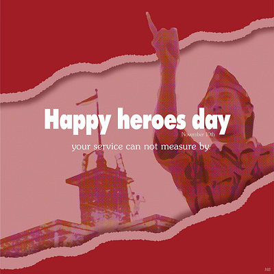 Happy heroes day design typography