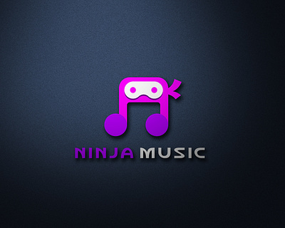 Logo - Ninja music app branding design flat graphic design illustration music logo ninja logo vector