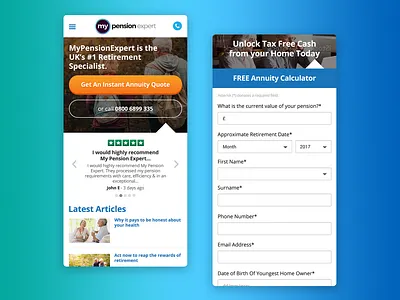 MyPensionExpert Web Design design ui ux web design