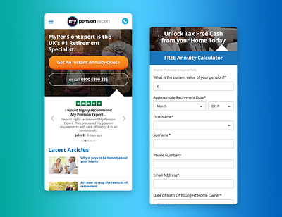 MyPensionExpert Web Design design ui ux web design