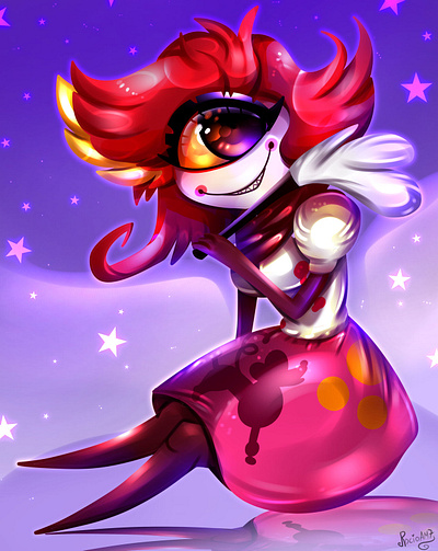 Niffty cartoon character cute demon digital art digitalart fanart fantasy girl hazbin hotel illustration rocioam7