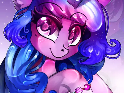 Izzy Moonbow animal cartoon character cute digital art digitalart fantasy illustration magic my little pony pony rocioam7