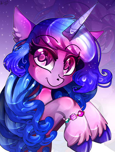 Izzy Moonbow animal cartoon character cute digital art digitalart fantasy illustration magic my little pony pony rocioam7