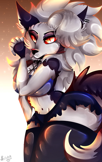 Loona anthro cartoon character digital art digitalart fanart fantasy furry illustration loona rocioam7