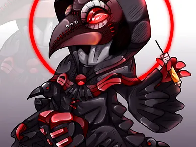 Chibi Plague Doctor character character design chibi crow cute digital art digitalart fanart fantasy illustration plague doctor rocioam7