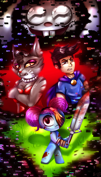 Come And Learn With Pibby blood cartoon character come and learn with pibby creepy digital art digitalart fantasy illustration pibby rocioam7