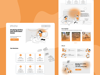 Landing page Education Website Platform - Glorygreys company education illustration landing minimalist platform ui ux website