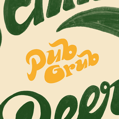 Pub Grub australia calligraphy cursive hand drawn illustration lettering letters pub sign painting typographic design typography