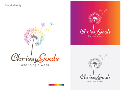 Chrissy Goals - Dandelion Logo agency agency logo app autumn logo brand identity branding community logo dandelion logo design foundation logo logo nature logo photography logo