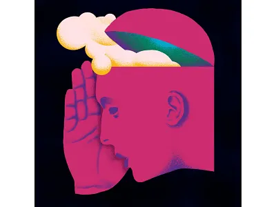 Air head design designer eye eyes grainy head horror human illustration pink red stupid surreal surrealism talk talking