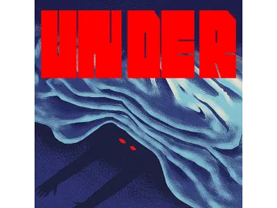 Under your bed bed dark design designer eye eyes ghost grainy gritty halloween hands horror illustration monster scary surreal