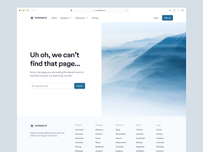 404 page — Untitled UI 404 504 design system figma minimal minimalism simple split ui kit utility page web design webflow