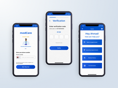 medCare - Login app design figma home inspiration landing login medical mobile app onboarding screens signup ui ui ux ux web design xd