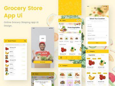 Grocery store app UI Design app app concept app design application application design concept design grocery illustration ui ui design uiuxdesigner user experience design user interface design ux ux design