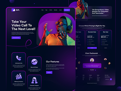 Delt- SaaS Website Landing Page Design. branding design graphic design home page design illustration landing page design logo psd template saas software website trend design 2020 ui ui design uiux video apps video soft app web app design web design website website design